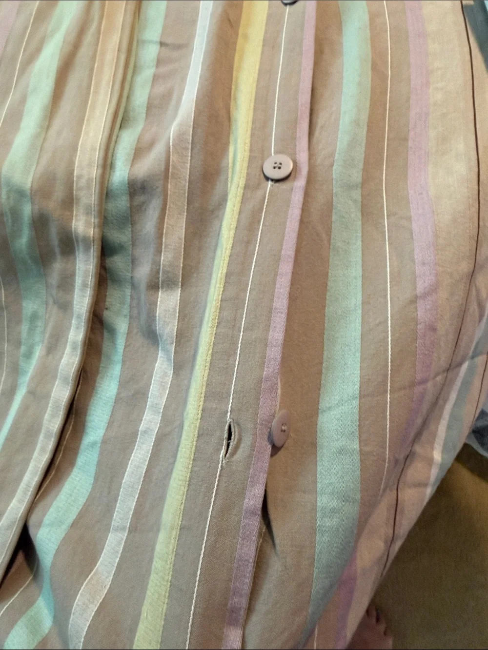 Crate&Barrel Pastel Stripe Sheet Set in Mint, Lavender, Yellow & Tan